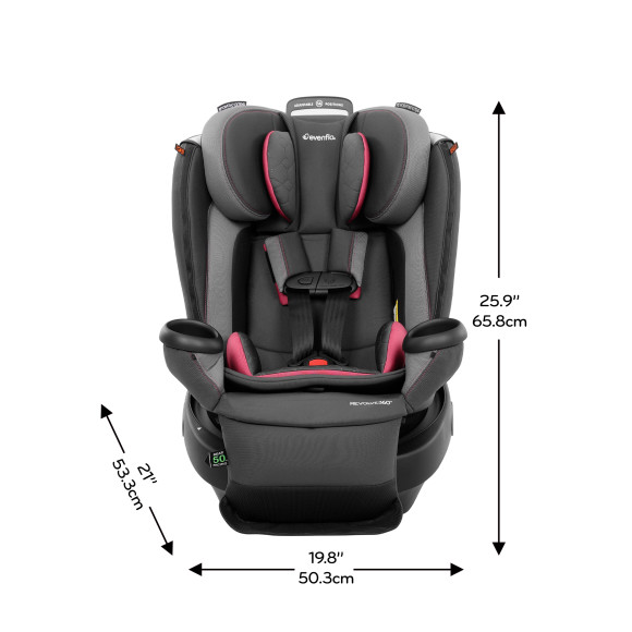 Revolve360 Extend All-in-One Rotating Car Seat with Quick Clean Cover Specifications