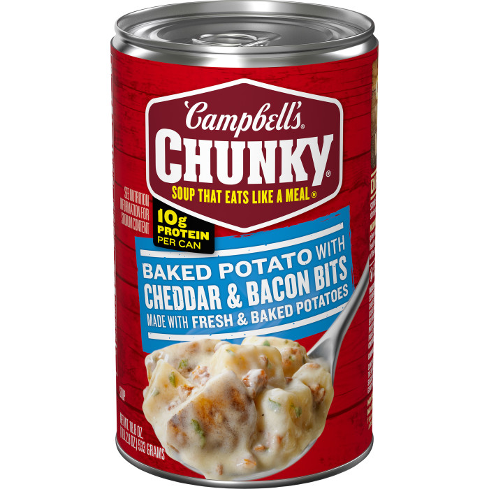 Baked Potato with Cheddar & Bacon Bits Soup