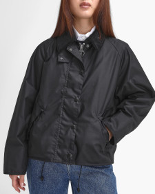 Women's Transport Waxed Jacket Black-Modern