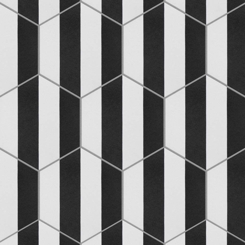 Porto Capri Hex Black 8-5/8 in. x 9-7/8 in. Porcelain Floor and Wall Tile