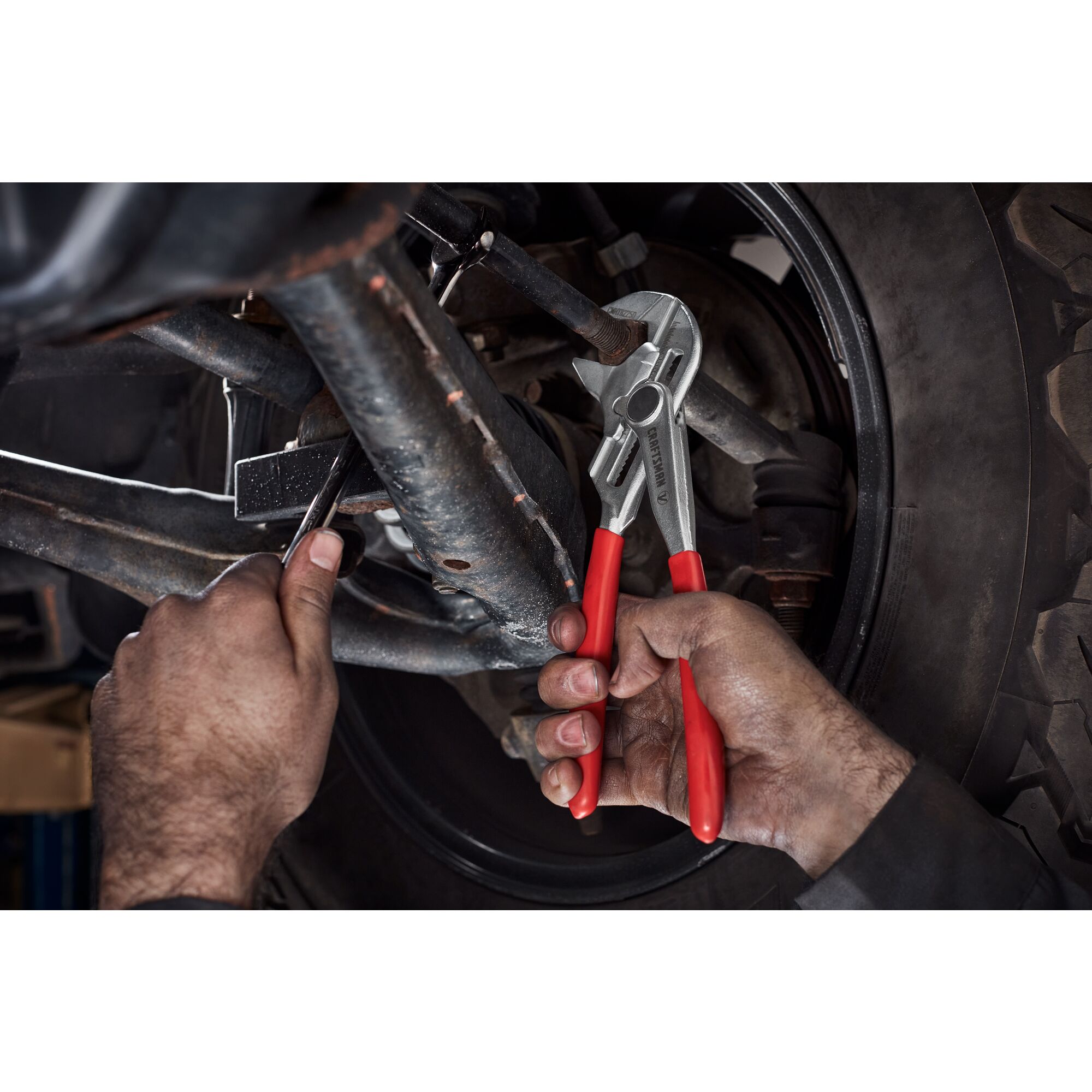 CRAFTSMAN V-Series™ pliers wrench tightening bolt