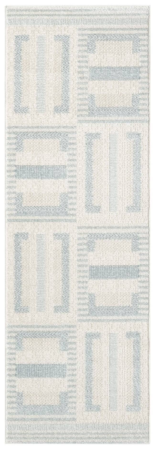 Nourison Nordic 2' x 6' Ivory Blue Modern Indoor Rug