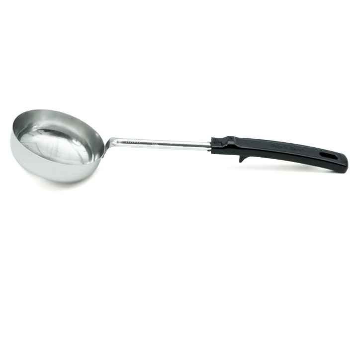 8-ounce solid round Spoodle® utensil with black Grip ‘n Serv® handle