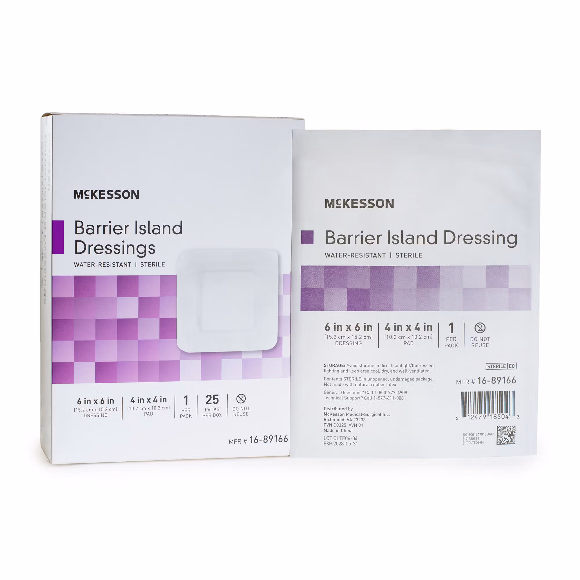 McKesson Composite Barrier Island Dressing, 6 x 6 Inch