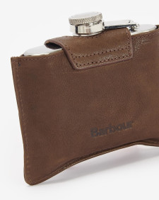 4oz Hinged Hip Flask Classic Brown