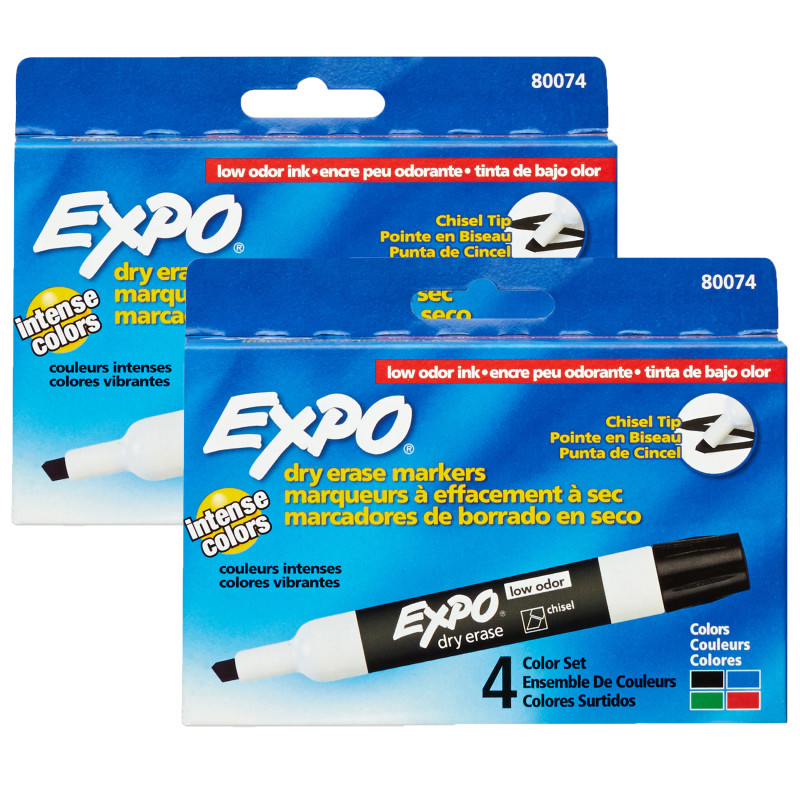 Low+Odor+Dry+Erase+Markers%2C+Assorted%2C+4+Per+Pack%2C+2+Packs