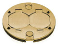 Poke Through Cover Assembly Flush Mount 1 Outlet Round Brass Gray 3.88 Dia. x 0.46 in. D