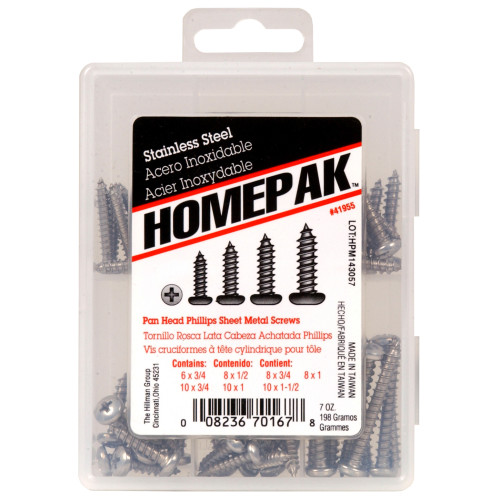HOMEPAK PHP Stainless Steel Sheet Metal Screws Assortment