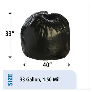 NSN8105013862323, AbilityOne®, SKILCRAFT LLDPE TRC Liner, 33 gal Capacity, 33 in Wide, 40 in High, 1.5 Mils Thick, Brown