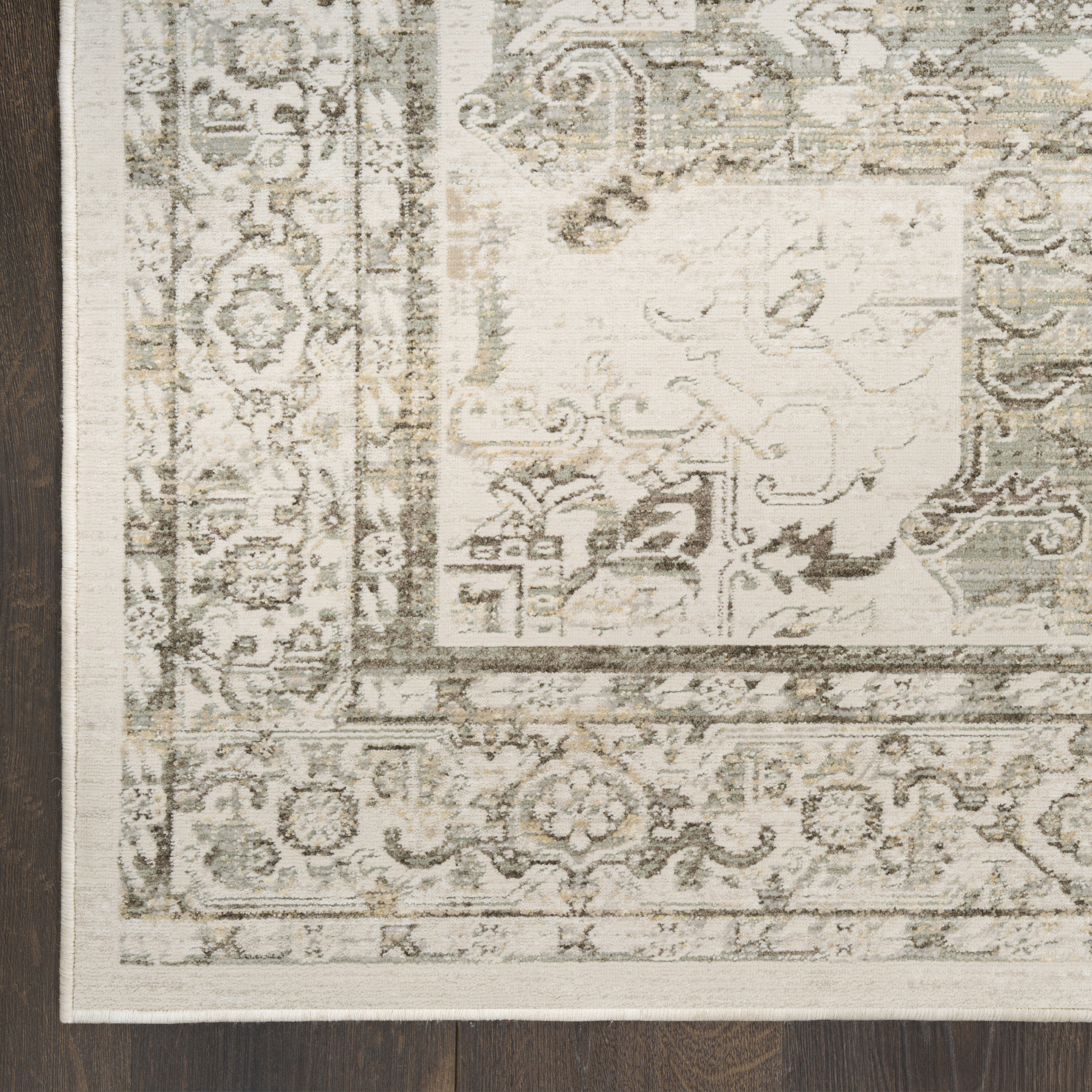 Nourison Soft Mist 9' x 12' Ivory Light Grey Vintage Indoor Rug