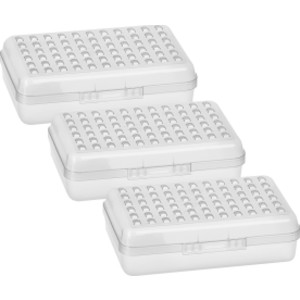 Dots Multipurpose Pencil Case Utility Boxes, Gray, 3 Count