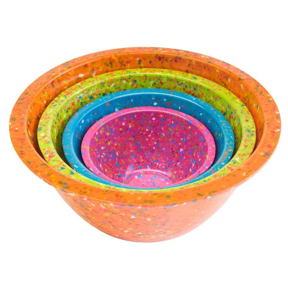 Confetti Mixing Bowl Set, Orange, Kiwi, Turquoise and Magenta, 4-piece set slideshow image 1
