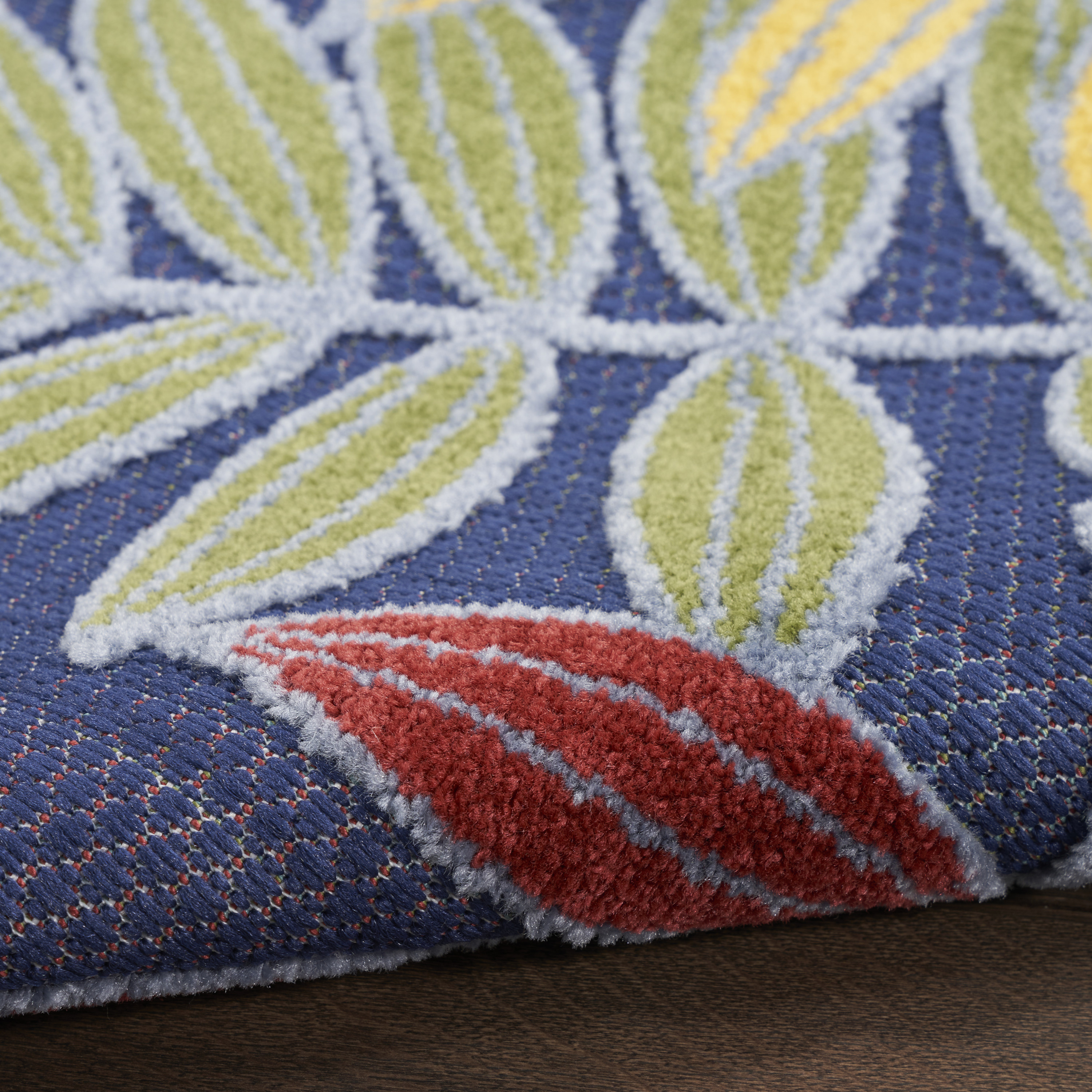 Nourison Aloha 7'10" x 10'6" Navy Multicolor Outdoor Rug
