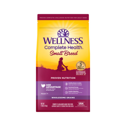 Wellness Complete Health  Small Breed Senior Turkey & Peas Front packaging
