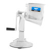 King Kutter™ manual food processor with suction cup base and shredder-cut, string-cut, and thin-slice-cut cones