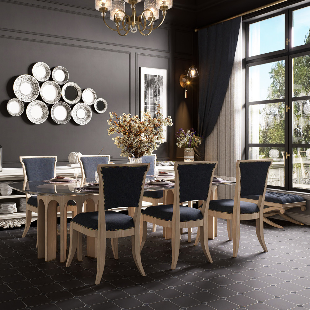 Vaudeville Octagon Antracita with Taco Antracita 7-7/8 in. x 7-7/8 in. Porcelain Floor and Wall Tile