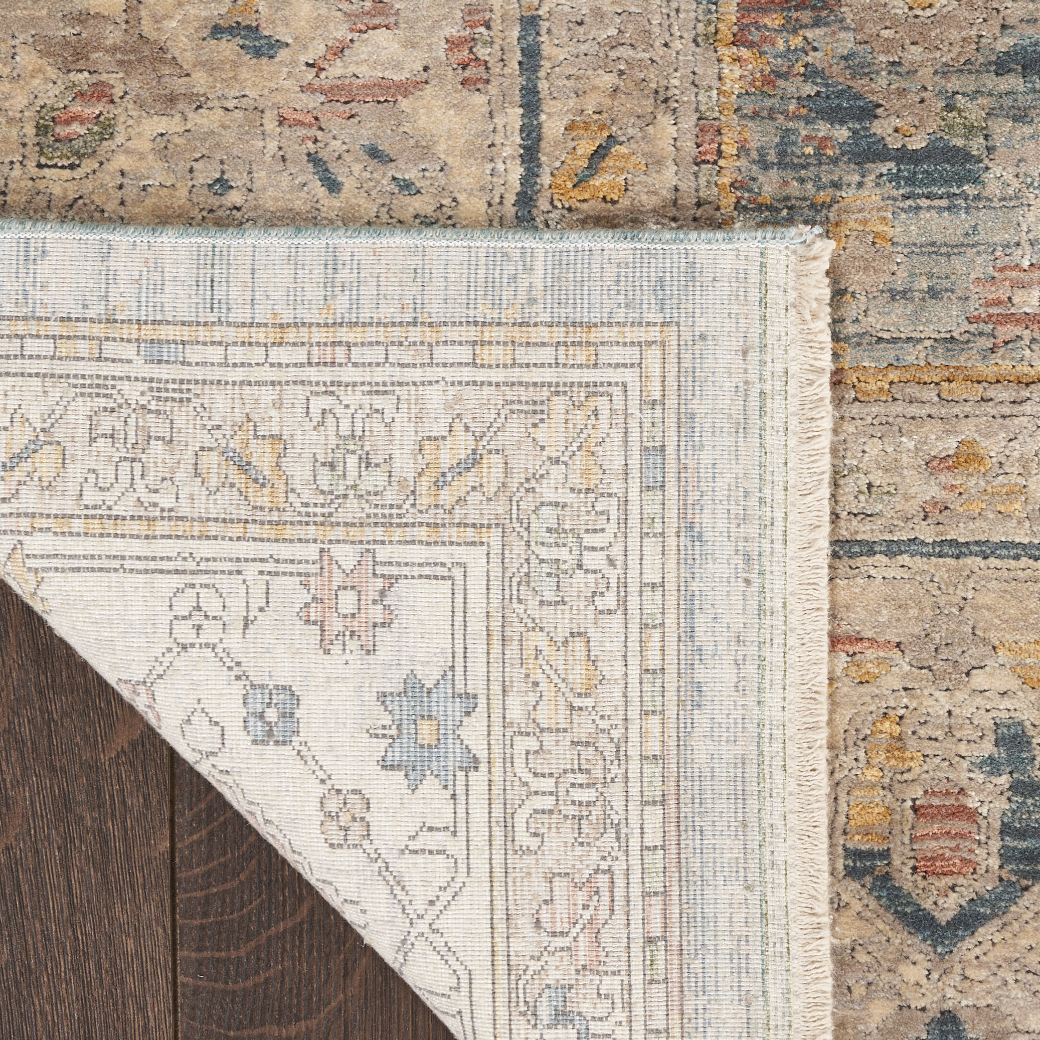 Nourison Luxurious 2' x 3' Ivory Blue Vintage Indoor Rug