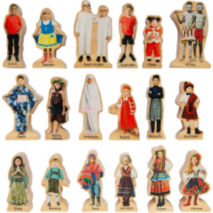People Around the World Wooden Blocks - Set of 18 - Ages 1+