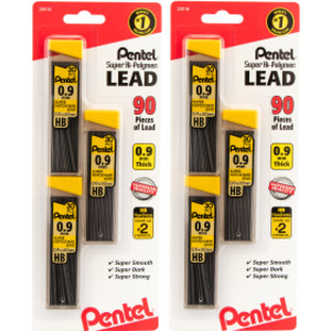 Lead Refill 0.9mm HB 3 Tubes, 2 Pack