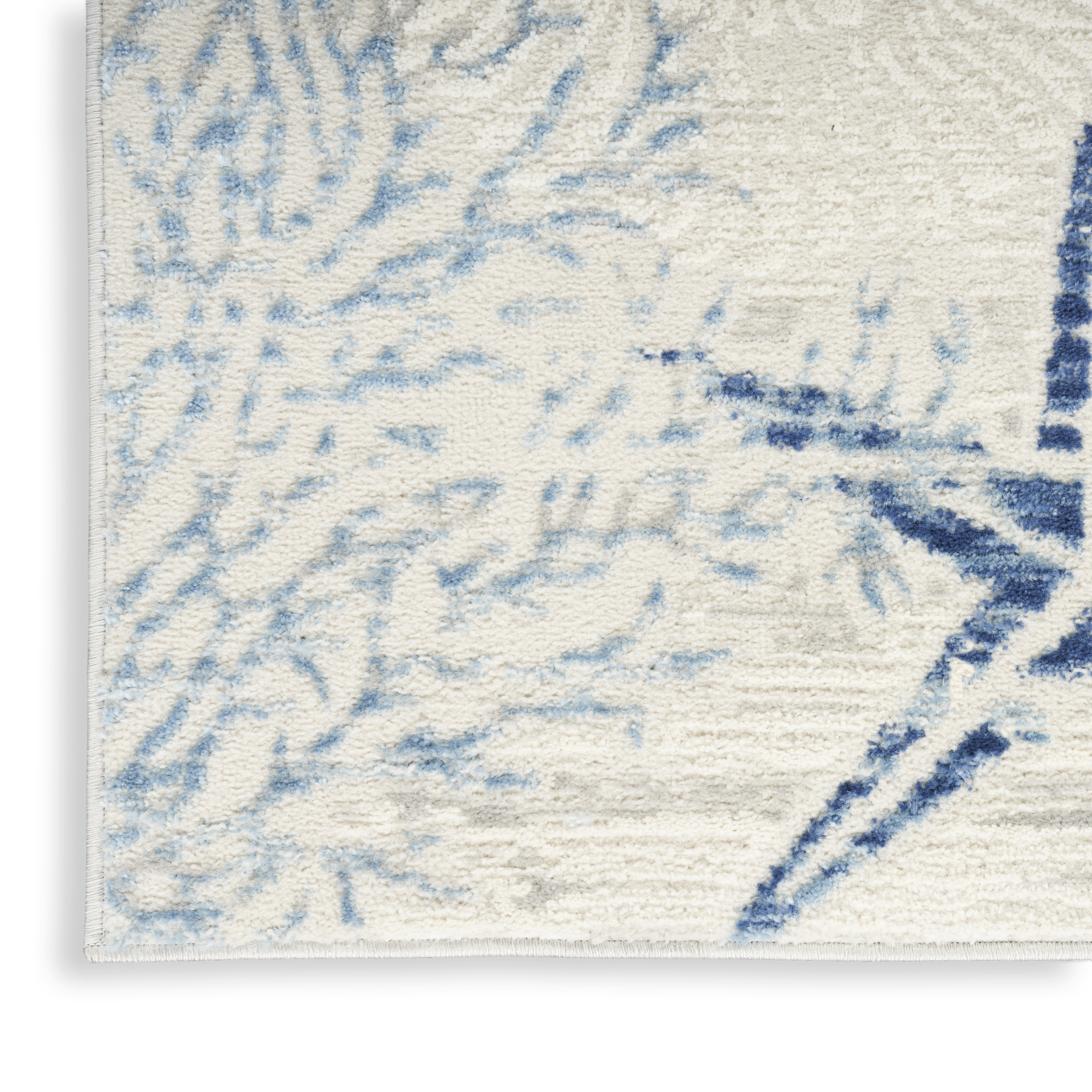 Nourison Seaside 9' x 12' Ivory Grey Blue Coastal, Nautical & Beach Indoor Rug