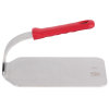 2 ½-pound flat-bottom stainless steel steak weight with red silicone handle