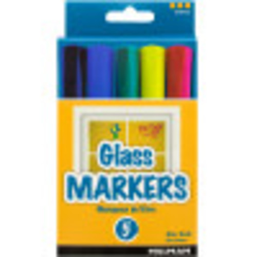 5 Pack Glass Markers