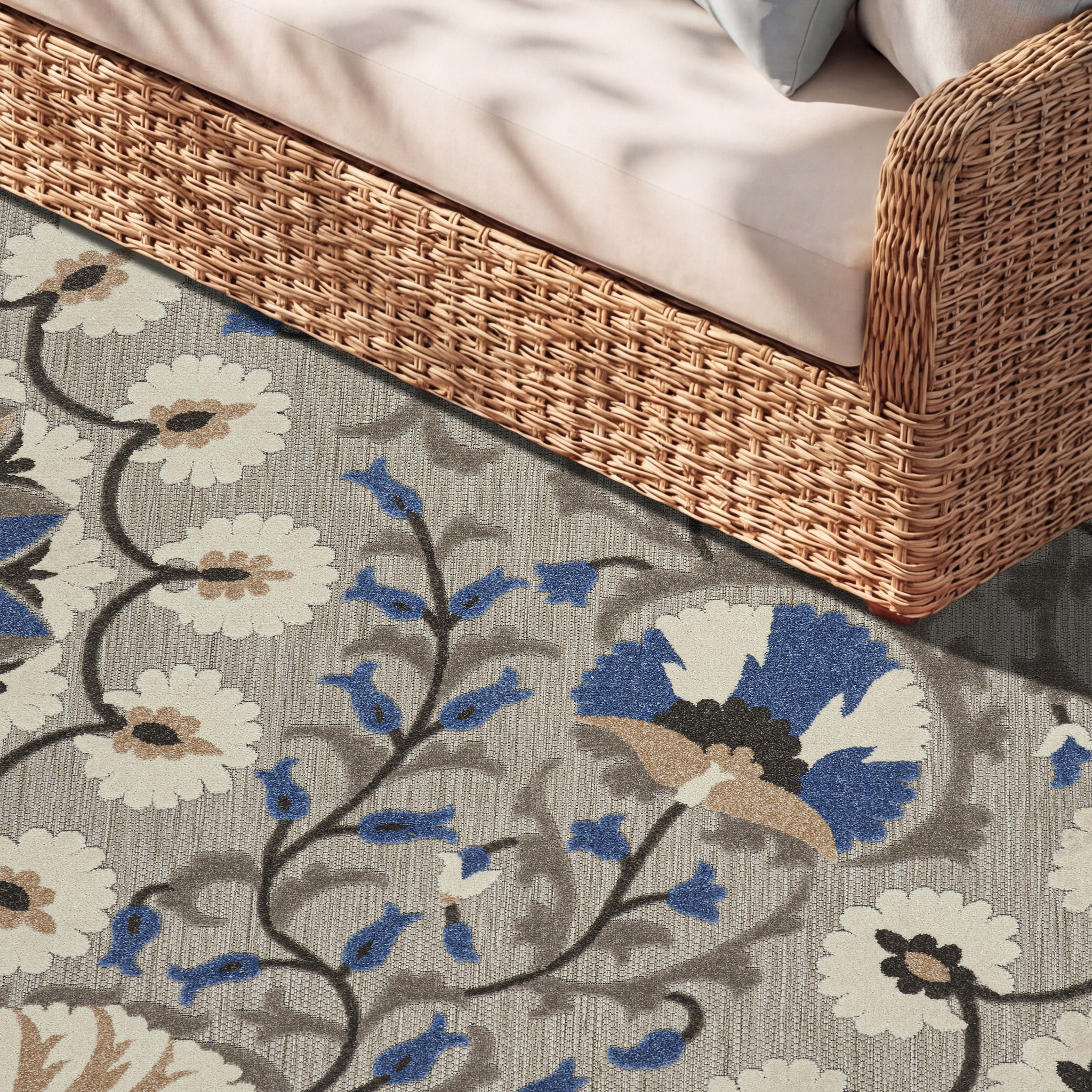Nourison Aloha 7'10" x 10'6" Grey Multicolor Transitional Rug