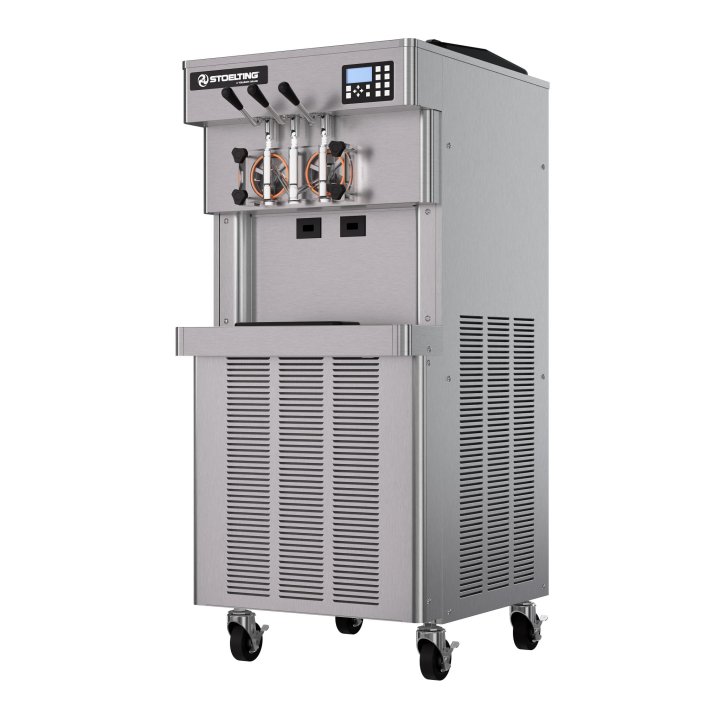 208- to 240-volt air-cooled 3-phase soft serve gravity-fed twin-twist floor machine
