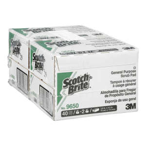 3M, Scotch-Brite, Scrub Pad 9650, Rectangle, 3"x4.5", Green