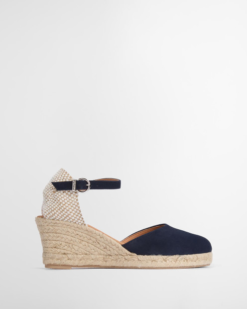 Elder Espadrille Wedges Navy Suede