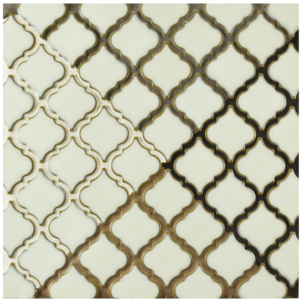 Hudson Tangier Snowcap White 12-3/8 in. x 12-3/8 in. Porcelain Mosaic Tile