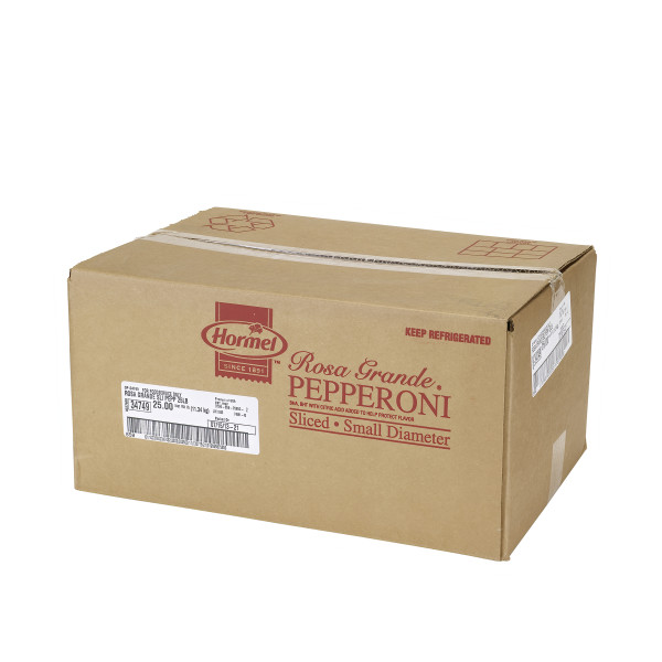 HORMEL(r) ROSA GRANDE(r) Pepperoni, Sliced, 2/12.5 lb . C1RA - Front Right Closed Case (Hi Res)