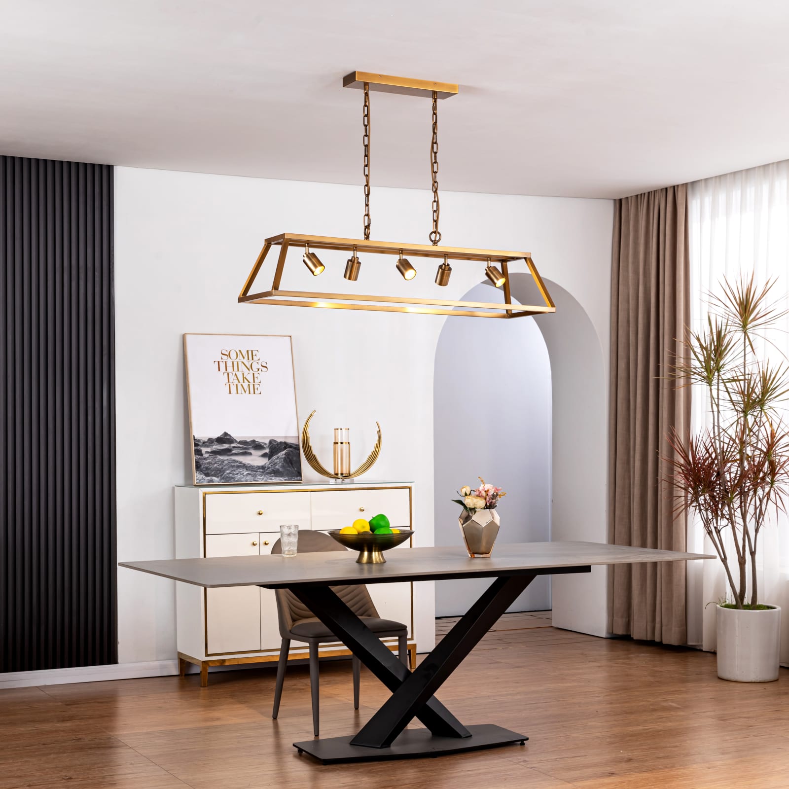 Shura Cage 5 Light Pendant — installation 1