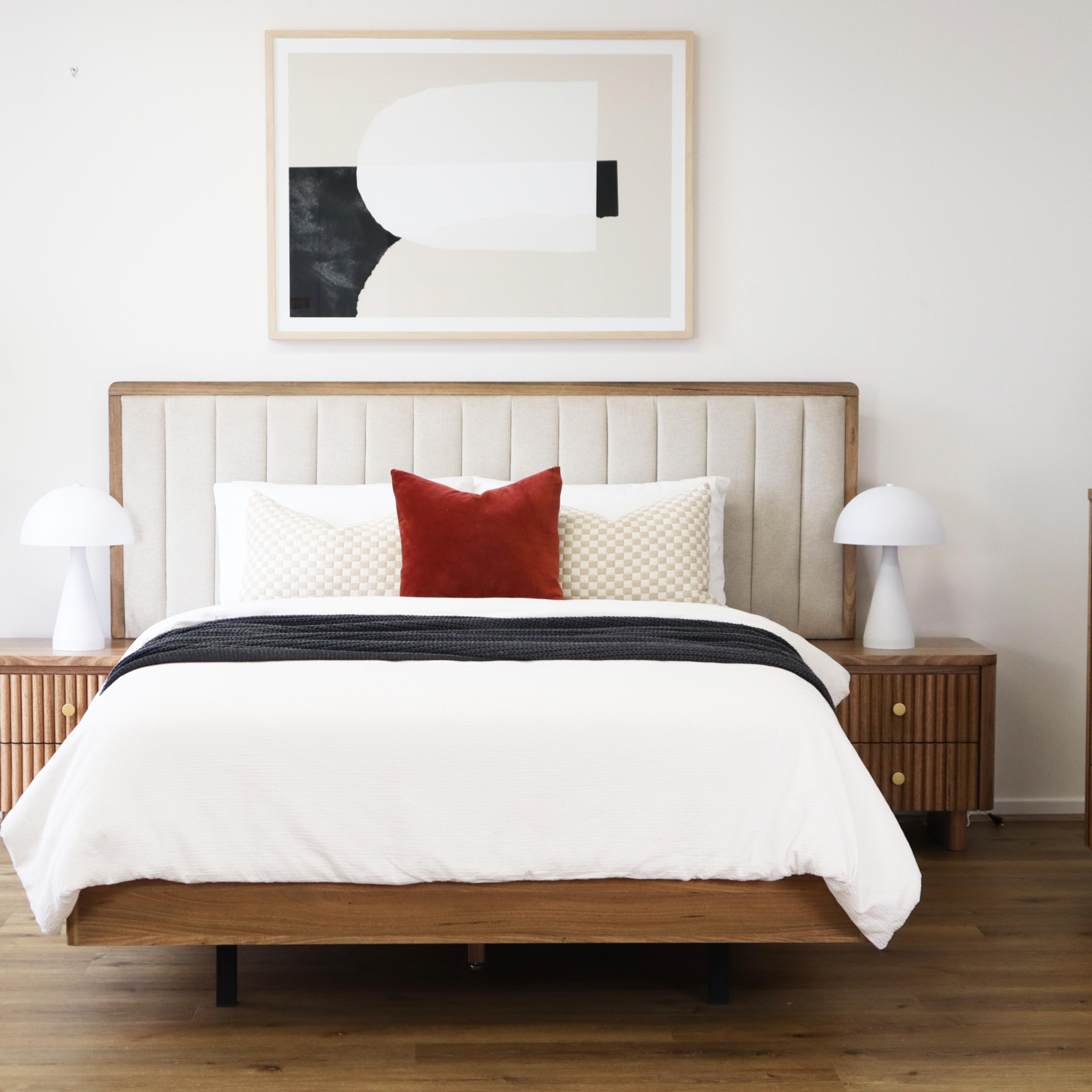 Lifestyle image of the  Clifton Bed Frame, Smoked Oak from Forty Winks