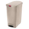 Rubbermaid Commercial, Streamline, Step-On, 24 gal, Resin, Beige, Rectangle, Receptacle