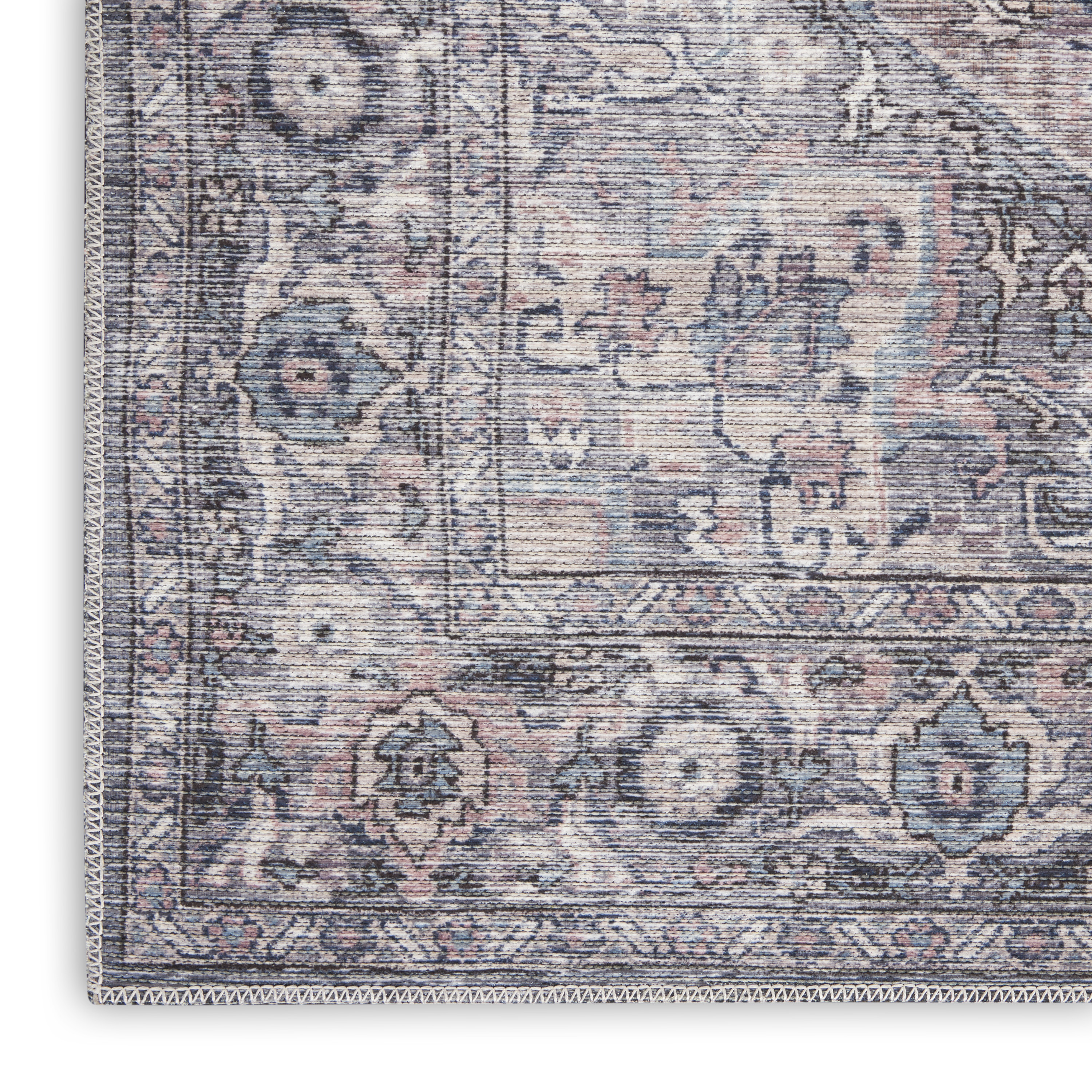 Nourison New Concept Washables 2'2" x 10' Grey Vintage Indoor Rug