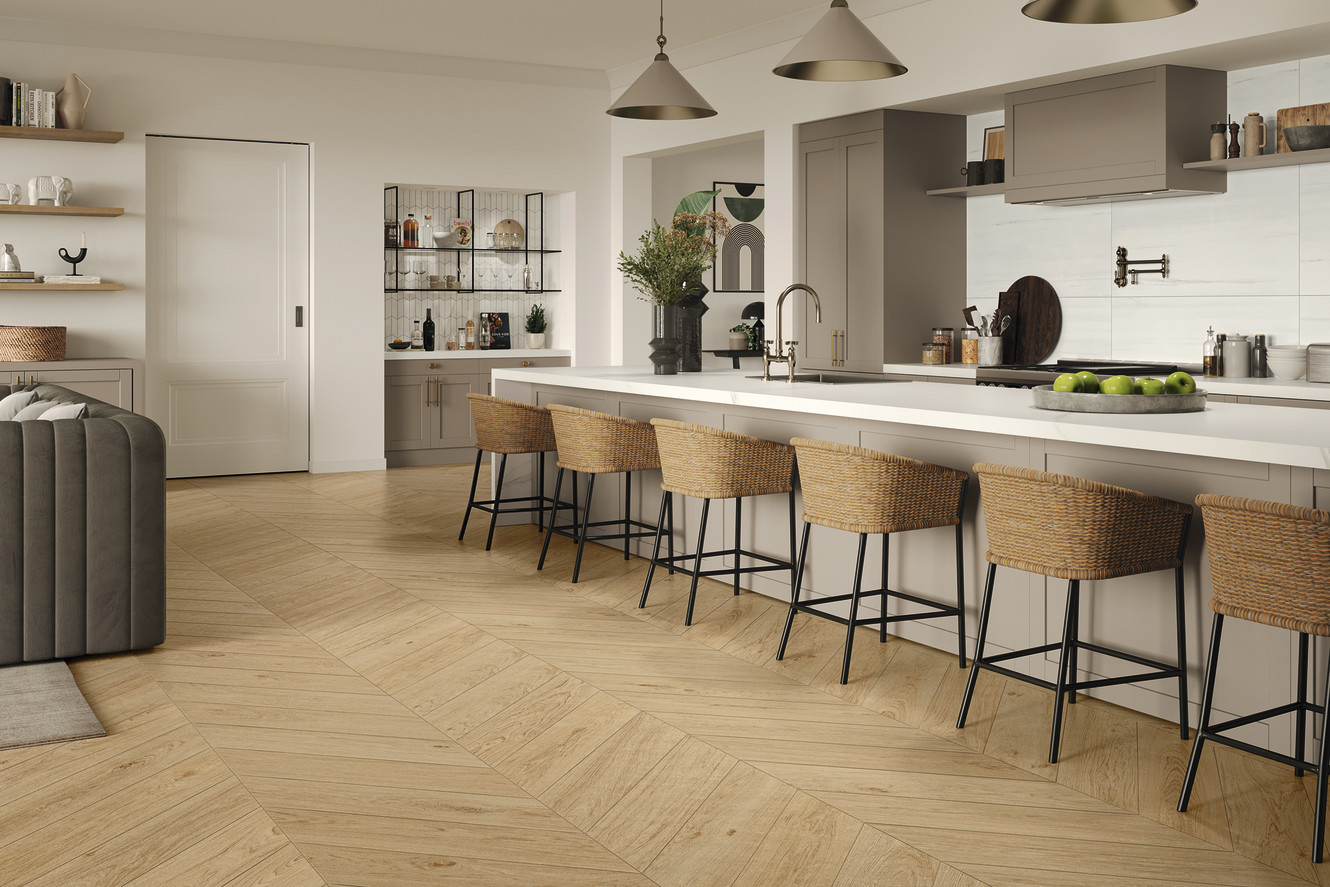 Memory Oak Vanilla Chevron 8x40