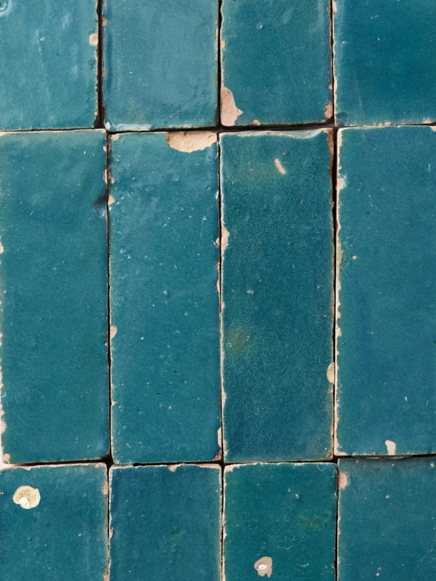 a close up of blue tiles.