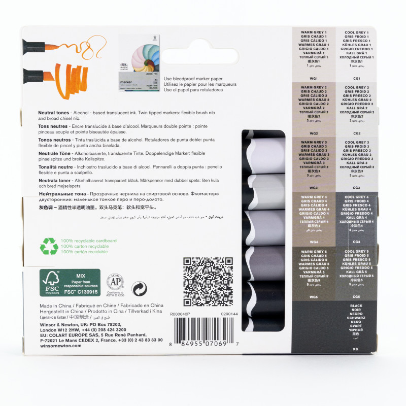 Promarker™ Brush, Neutral Gray Tones, Set of 12+1