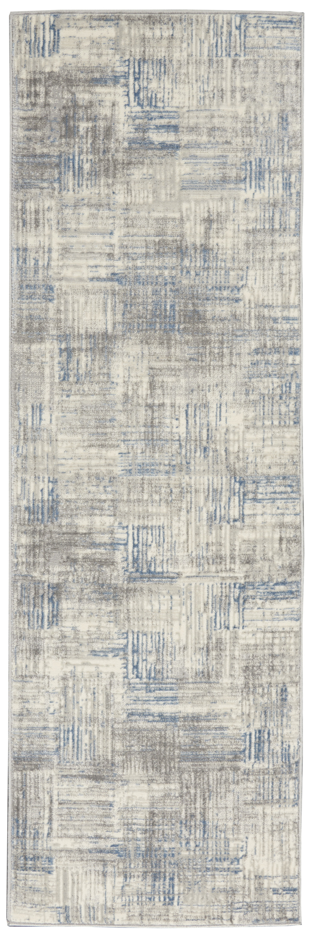 Nourison Solace 2'3" x 7'3" Ivory Grey Blue Modern Indoor Rug