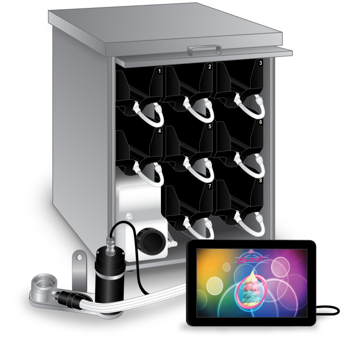 Eight-flavor blended deluxe Flavor Burst® soft-serve system