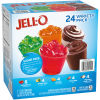 JELL-O Zero Sugar Strawberry Lemon-Lime & Orange Gelatin & Chocolate Vanilla Pudding, 24 ct Cups