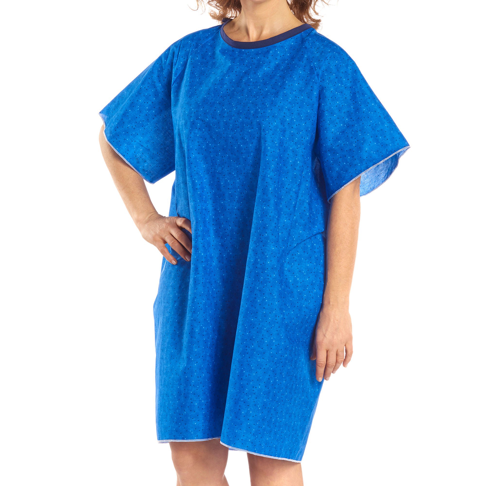 Reusable TieBack™ Patient Exam Gown, One Size Fits Most, Blue Marble Print