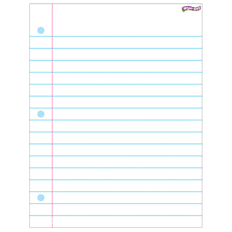 Notebook Paper Wipe-Off® Chart, 17" x 22"