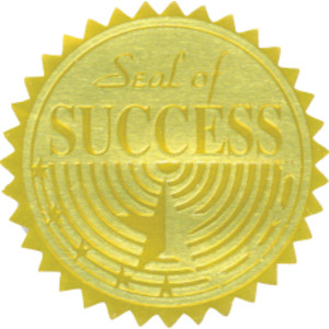 Gold Foil Embossed Seals, Seal of Success, Pack of 54