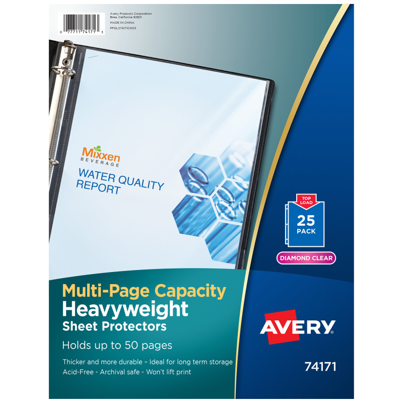 Multi-Page+Top-Load+Sheet+Protectors%2C+Heavy+Gauge%2C+Letter%2C+Clear%2C+25%2Fpack