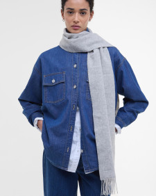 Lambswool Woven Scarf Light Grey Melange