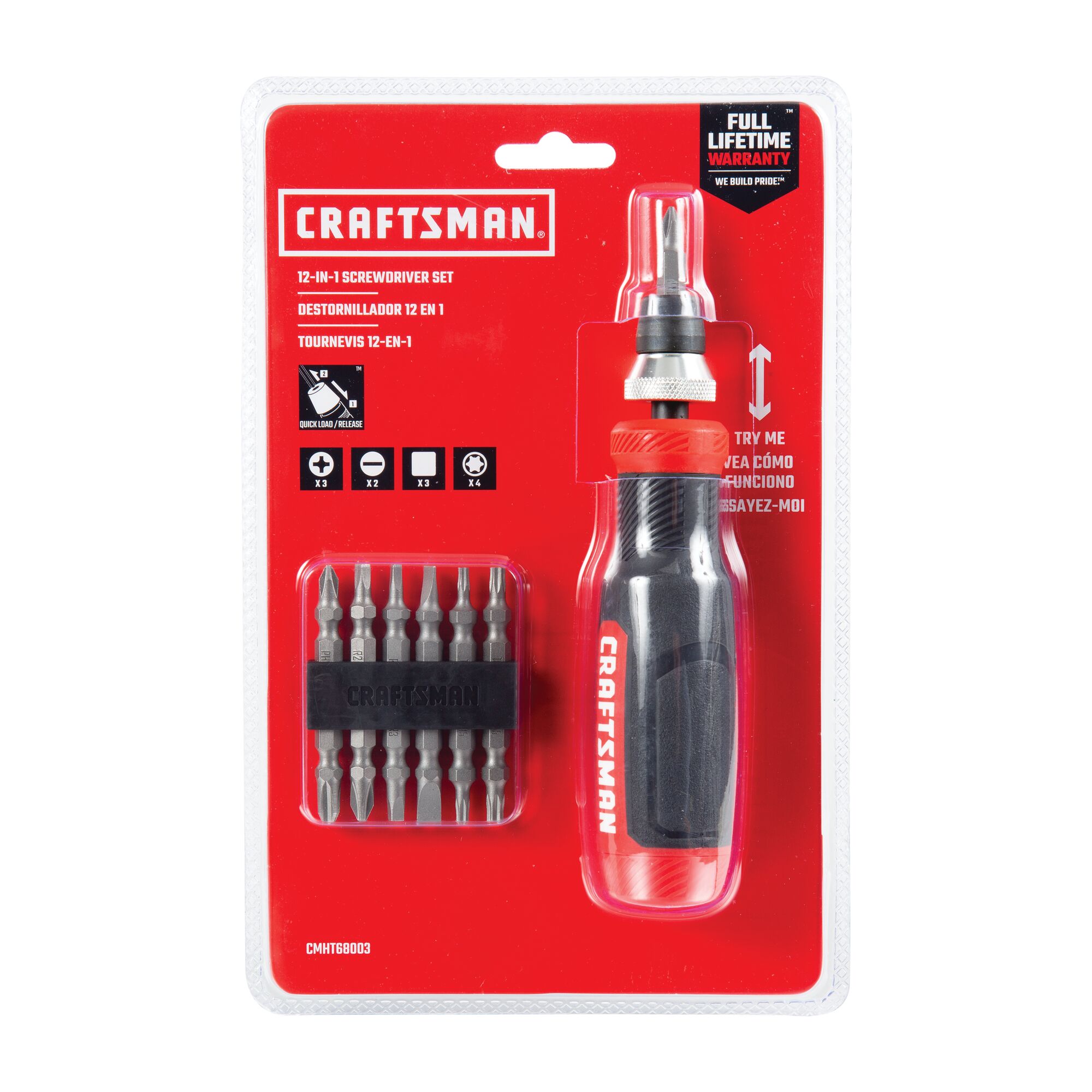 12 IN 1 Precision Multi Bit ScrewDriver Set in carded blister packaging.