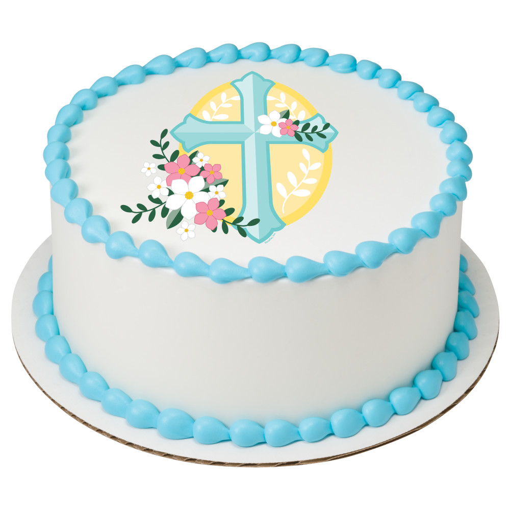 Order Cross with Flowers Edible Image® by PhotoCake® Cake from MEIJER ...