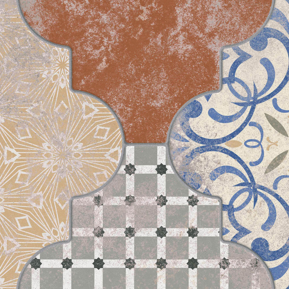 Riga Patchwork 21-3/4 in. x 23-1/2 in. Ceramic Floor and Wall Tile